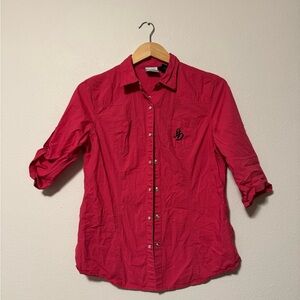 Harley Davidson Casual Red Button-Down Shirt